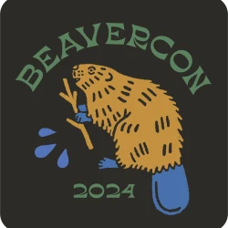 Beaver Wrap Text Sticker Charcoal